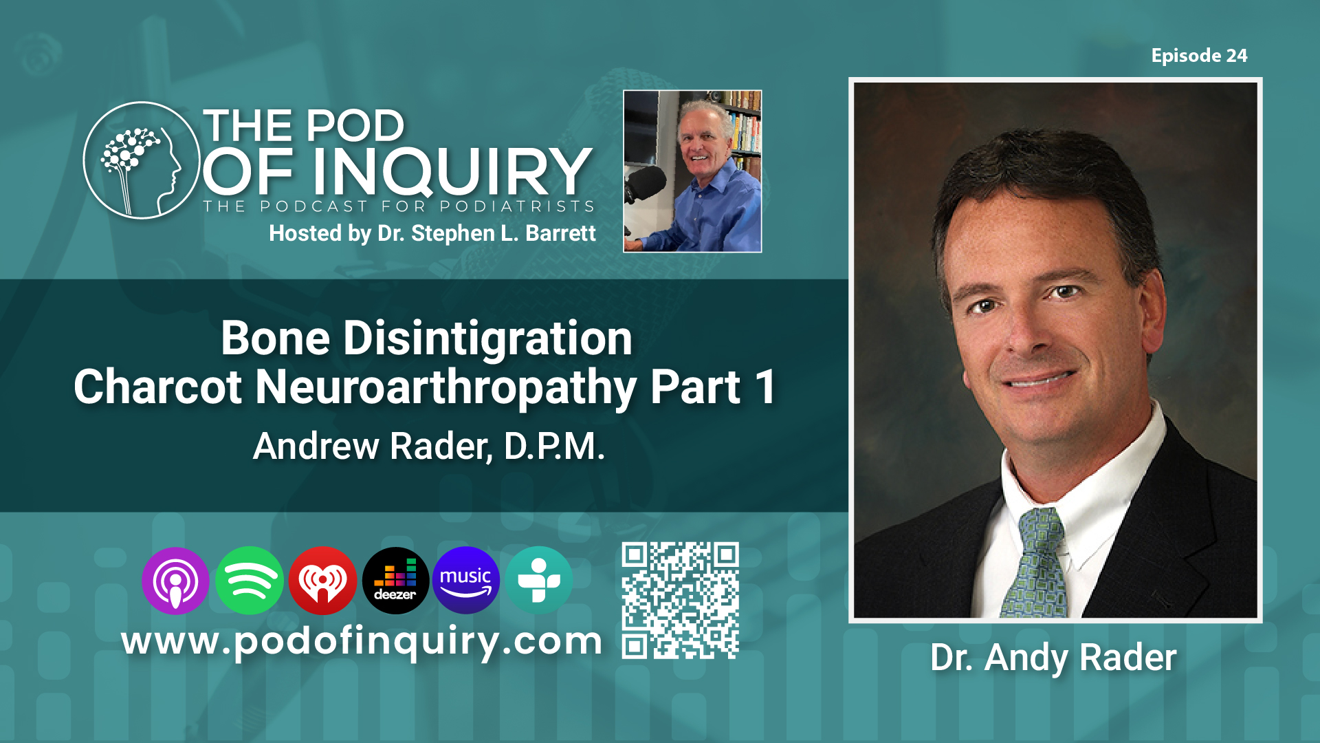 This week I have Dr. Andy Rader as my guest where we discuss Charcot Neuroarthropathy.