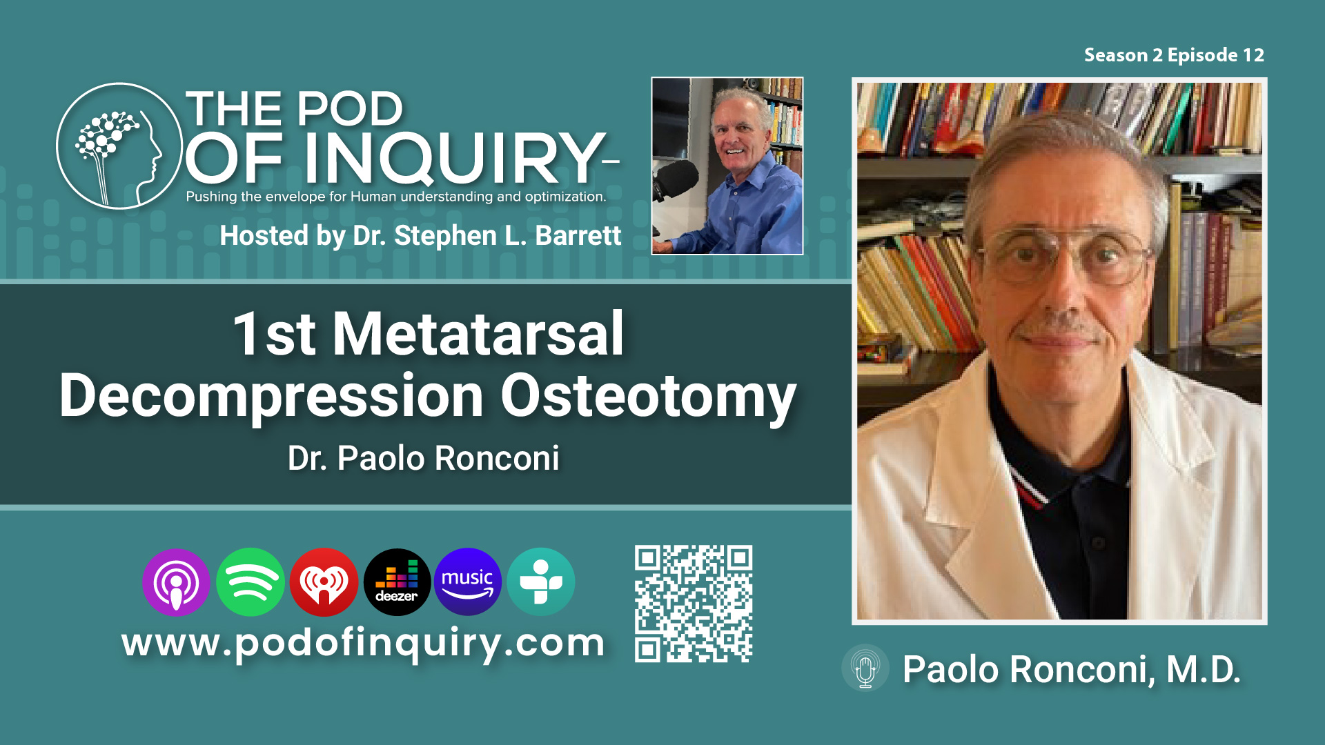 Dr. Paolo Ronconi POD of Inquiry - Podcast for Podiatrist -1920px
